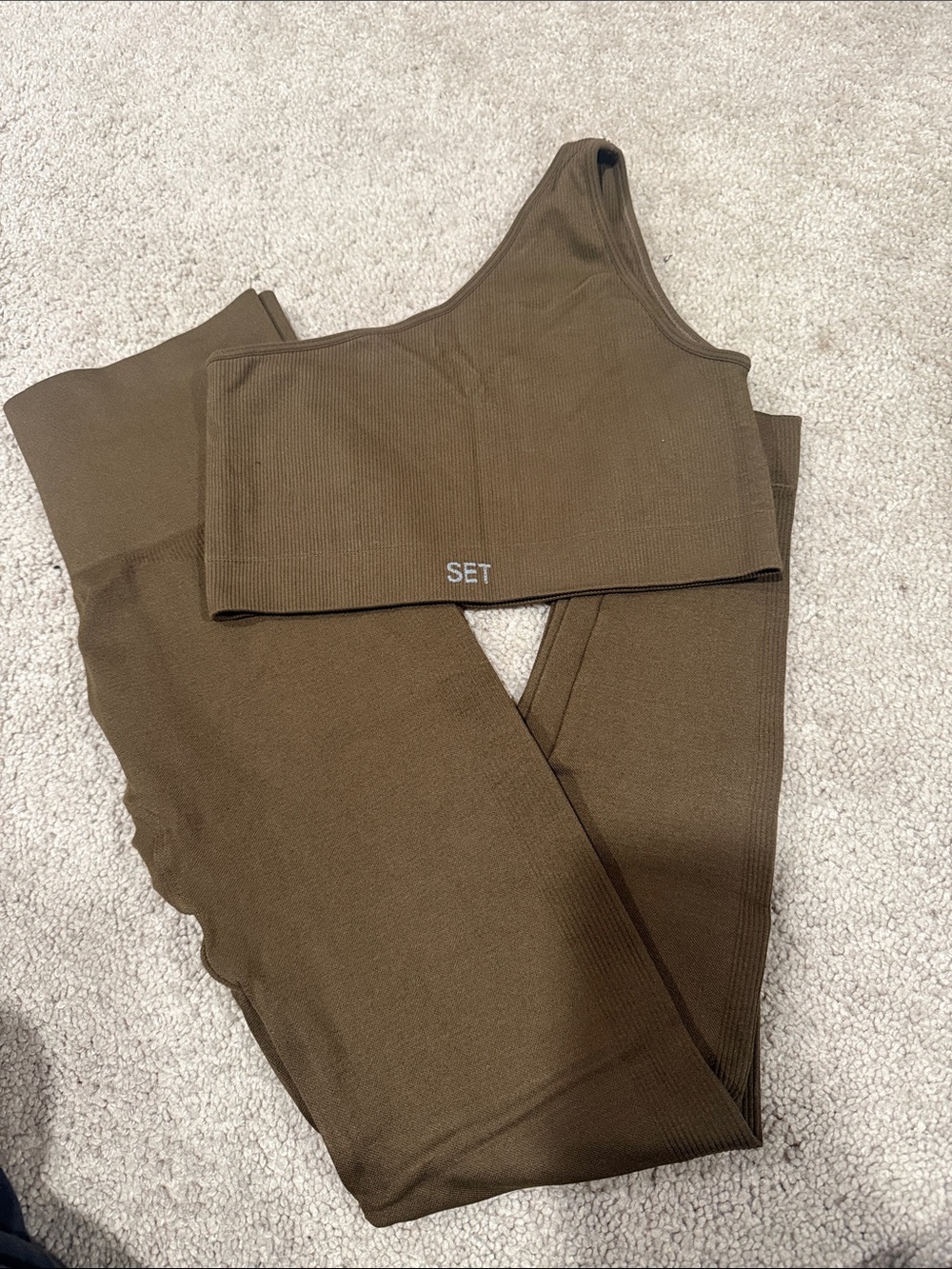 Set Active x Revolve ribbed one shoulder & legging set